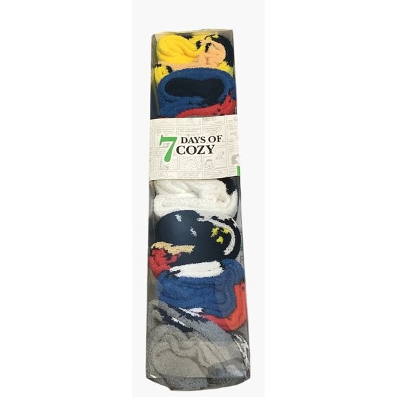 Mens Peanuts 7 Days Of Cozy Snoopy & Friends Themed Crew Socks Shoe Size 6-12 - Picture 4 of 5